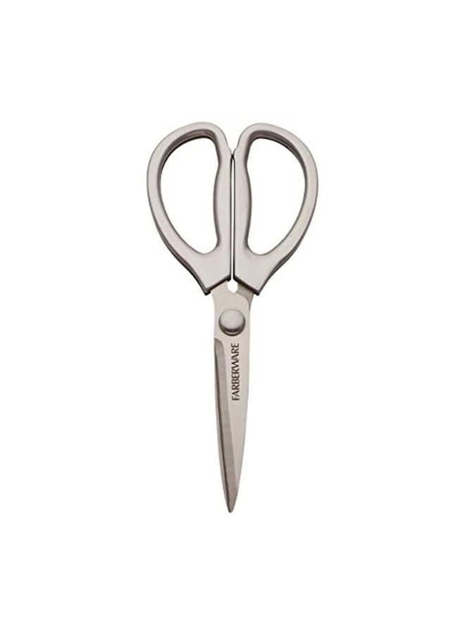 Farberware All Purpose High Carbon Stainless Steel Shears with Contoured Handles, 8.2 x 3.5 x 0.5 inches, Silver - Image 1