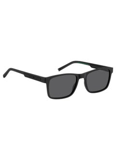 TOMMY HILFIGER Men's Polarized Rectangular Shape  Sunglasses TH 2089/S GREY 41 - Lens Size: 40.5 Mm - Mtt Black  - Image 2