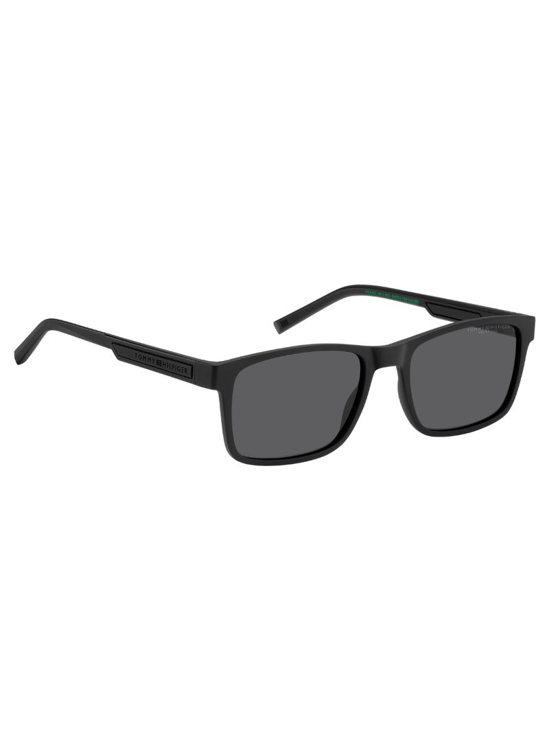 TOMMY HILFIGER Men's Polarized Rectangular Shape  Sunglasses TH 2089/S GREY 41 - Lens Size: 40.5 Mm - Mtt Black - Image 2