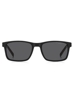 TOMMY HILFIGER Men's Polarized Rectangular Shape  Sunglasses TH 2089/S GREY 41 - Lens Size: 40.5 Mm - Mtt Black  - Image 3