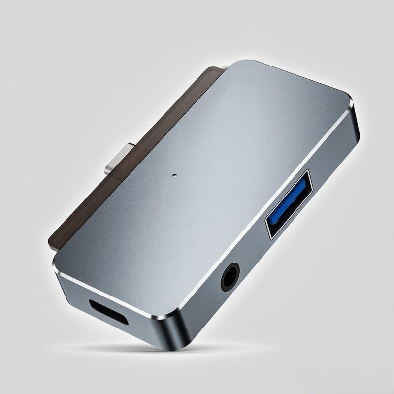 مركز Type-C 4 في 1 مركز سبائك الألومنيوم من Type-C إلى USB3.0 وصوت عالي الدقة متوافق مع أجهزة iPad Pro والهواتب والأجهزة اللوحية والأجهزة المحمولة التي تحتوي على منفذ Type-C - Image 1
