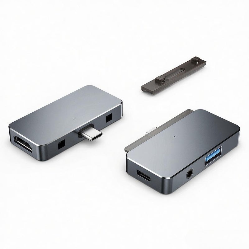 مركز Type-C 4 في 1 مركز سبائك الألومنيوم من Type-C إلى USB3.0 وصوت عالي الدقة متوافق مع أجهزة iPad Pro والهواتب والأجهزة اللوحية والأجهزة المحمولة التي تحتوي على منفذ Type-C - Image 2