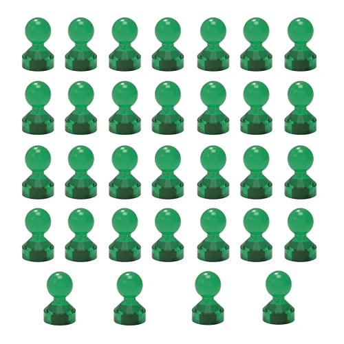 MHDMAG Magnetic Push Pins Powerful Push Pin Magnets for Fridge Whiteboards Calendars Maps in School & Office Pack of 32,Green - Image 1