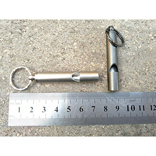 EKLOEN 2 PCS Emergency Hiking Camping Survival Stainless Steel Loud Whistle with Keyring - Image 4
