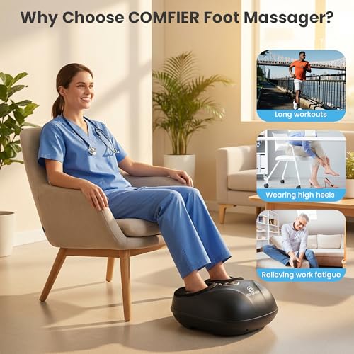 COMFIER HSA Eligible Shiatsu Foot Massager Machine with Heat FSA Foot Massager for Neuropathy Plantar Fasciitis Deep Kneading Feet Massager with HeatUp to Men Size 13 Christmas Gifts for Men Women - Image 5