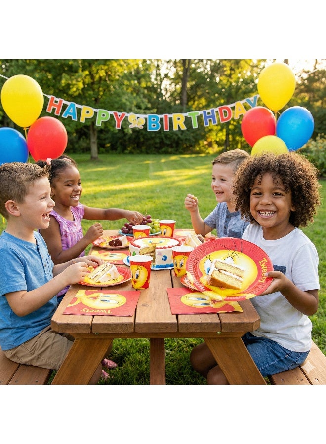 Ciao Tweety Paper Plates 20cm Pack of 10 – Bright Red Looney Tunes Party Plates for Kids Birthdays, Baby Showers, Picnics & Celebrations – Disposable Cartoon Tableware for Fun Parties - Image 2