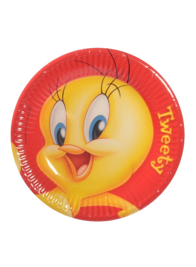 Ciao Tweety Paper Plates 20cm Pack of 10 – Bright Red Looney Tunes Party Plates for Kids Birthdays, Baby Showers, Picnics & Celebrations – Disposable Cartoon Tableware for Fun Parties - Image 1