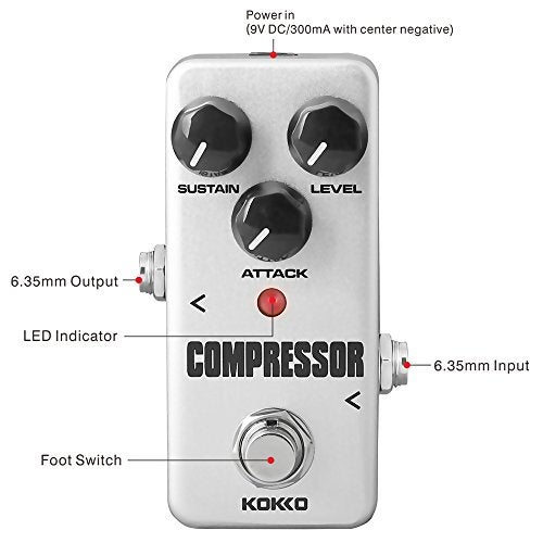 KOKKO Compressor Guitar Pedal, Mini Effect Processor Fully Analog Circuit Universal for Guitar and Bass, Exclude Power Adapter - KOKKO (FCP2) - Image 2