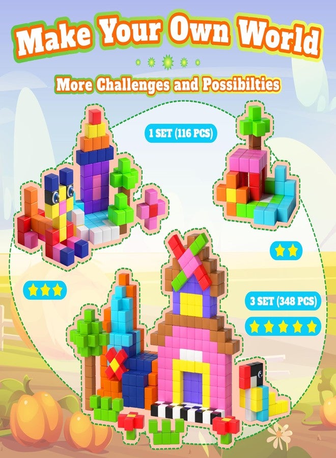 Vigorfun مجموعة مكعبات مغناطيسية مكونة من 116 قطعة، مكعبات بناء مغناطيسية مقاس 1 بوصة مع عيون لعبة وحقيبة تخزين، هدايا للأطفال، ألعاب حسية تعليمية لمرحلة ما قبل المدرسة للأطفال الصغار من الأولاد والبنات من سن 3 إلى 8 سنوات فما فوق (ألوان زاهية) - Image 5