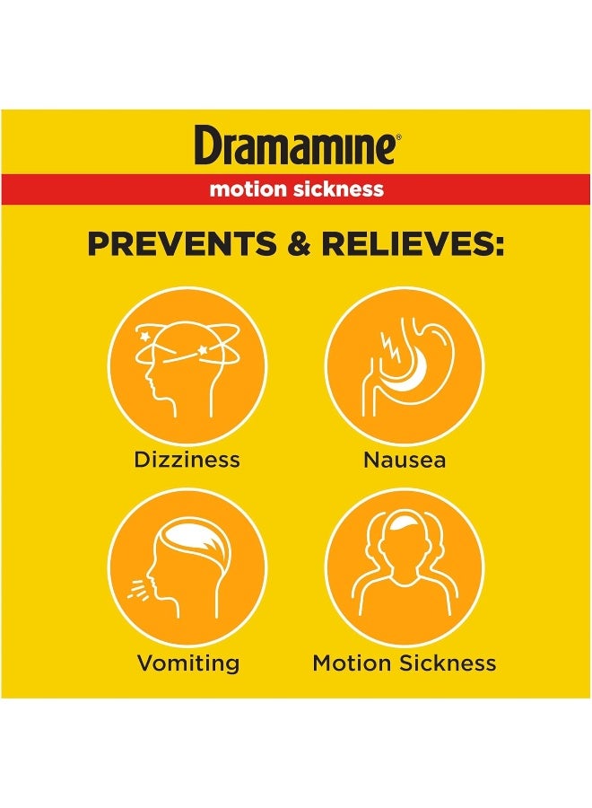 Dramamine Med Tech Products Dramamine Motion Sickness Relief Chewable Tablets, 50 mg, Orange Flavored 8 Tabs (Pack of 1)  - Image 2