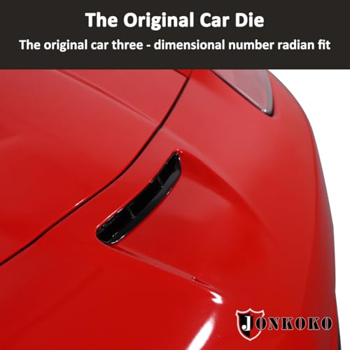 JONKOKO Car Hood Vent Scoop Cover Air Intake Compatible with Chevrolet Corvette C6 2005-2013 Hood Engine Air Vent Outlet Trim Cover，Bonnet Vent Hood Air Intake Accessories (Gloss Black) - Image 3