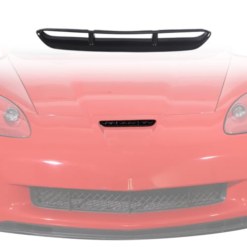 JONKOKO Car Hood Vent Scoop Cover Air Intake Compatible with Chevrolet Corvette C6 2005-2013 Hood Engine Air Vent Outlet Trim Cover，Bonnet Vent Hood Air Intake Accessories (Gloss Black) - Image 1