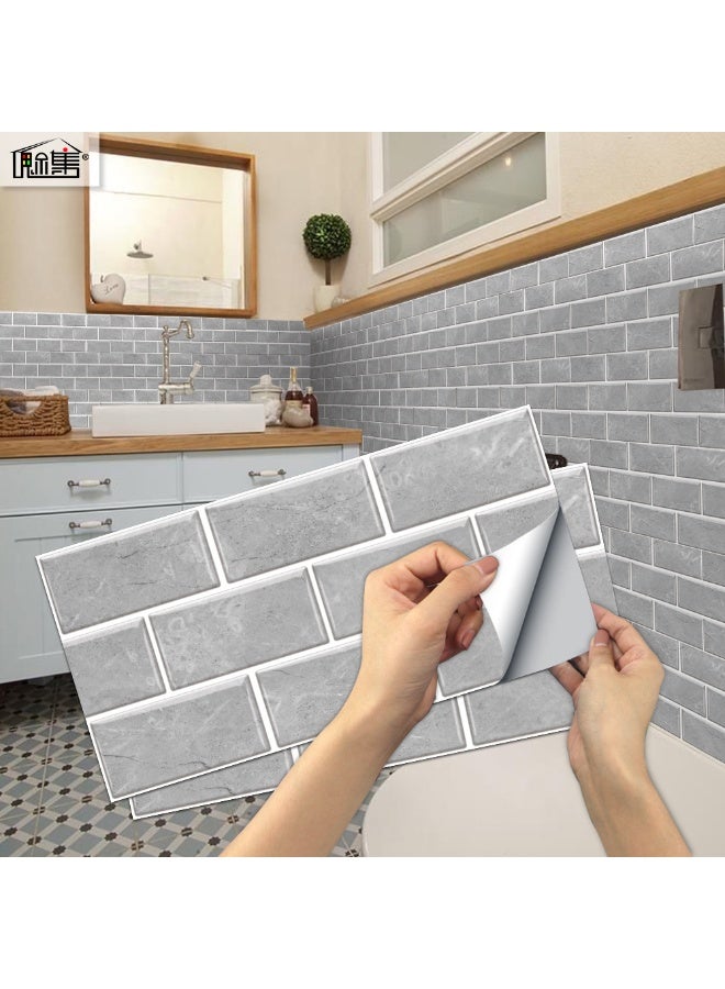 موثوقية التنبؤ ألواح حائط ثلاثية الأبعاد ورق حائط لاصق ولصق 12 قطعة بلاط حائط 30 × 15 سم بلاط حائط ذاتي اللصق مقاوم للماء ملصق حائط من الطوب ورق حائط زخرفي ملصقات بلاط للمطبخ ديكور حمام حمام - Image 1