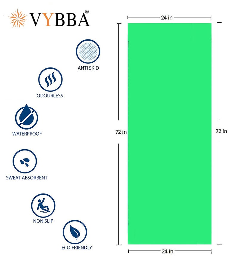 VYBBA 6 MM 100% EVA Yoga Mat with Bag Cover for Gym Workout and Yoga Exercise Odour free Anti-Slip Yoga Mat for Men & Women Fitness Sea Green - Image 5