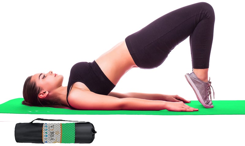 VYBBA 6 MM 100% EVA Yoga Mat with Bag Cover for Gym Workout and Yoga Exercise Odour free Anti-Slip Yoga Mat for Men & Women Fitness Sea Green - Image 1