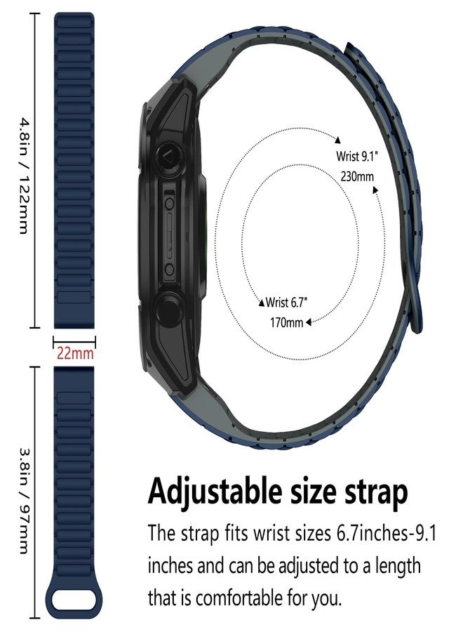 MYSNBKN 22mm Quick Fit Silicone Magnetic Strap for Fenix 8 47mm/Fenix 7/Fenix 7 Pro/Fenix 6/Fenix 6 Pro/Fenix 5/Fenix 5 Plus/Fenix EPIX, Watch Strap for Forerunner 935/945/955/965/Approach S60/S62 - Image 5
