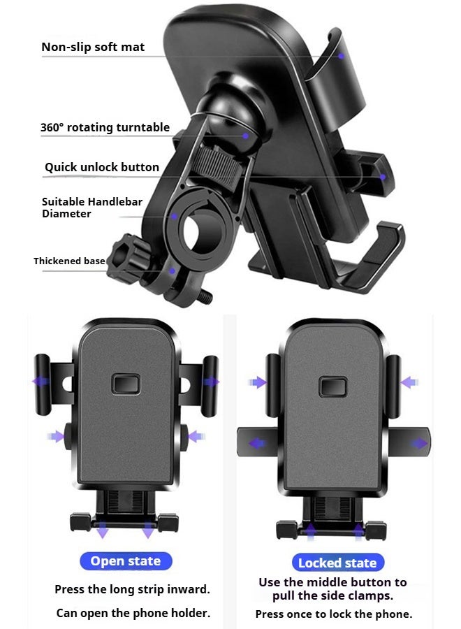 ويل آب حامل هاتف للدراجة وملحقاته - حامل جوال قابل للتعديل للدراجات والدراجات النارية | حامل هاتف 2 في 1 مضاد للاهتزاز - Image 3