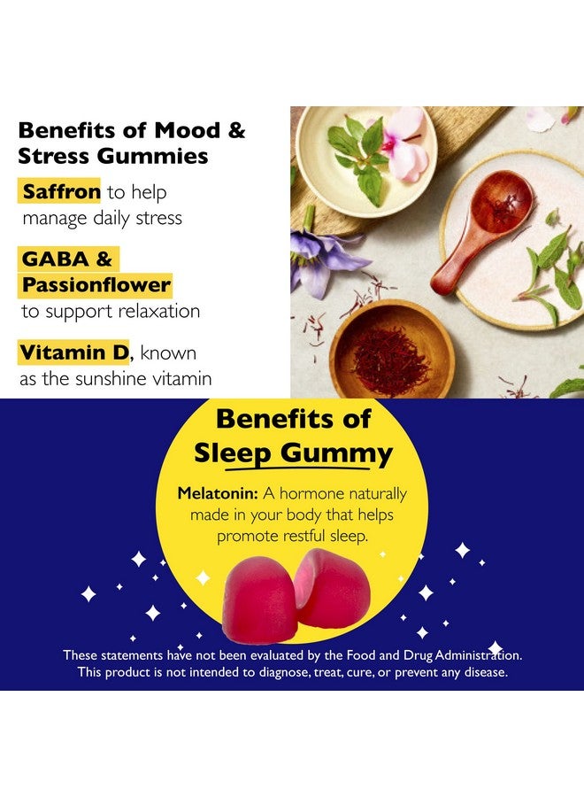 RESCUE Bach Plus Sleep Gummies with 5mg Melatonin/dose [and] Bach Plus Mood & Stress Support Gummies with Key Nutrients and Botanicals - 2PK Dietary Supplements, 60Ct Each - Image 5