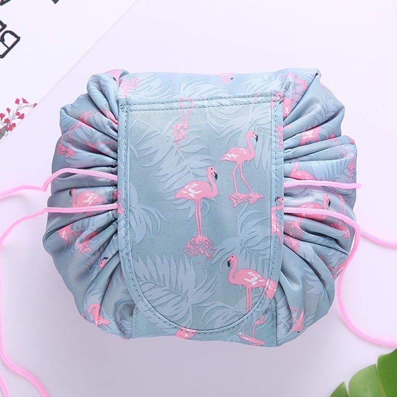 Nirvik Women’s Waterproof Travel Cosmetic Bag | Multifunction Portable Makeup Organizer & Toiletry Storage Pouch with Drawstrings (Grey Duck) - Image 2