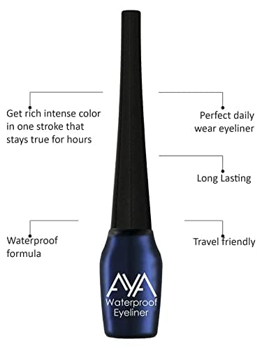 AYA Waterproof Long Lasting Smudge Transfer Proof Liquid Eye Makeup Eyeliner Set of 2 Green and Blue - Image 5