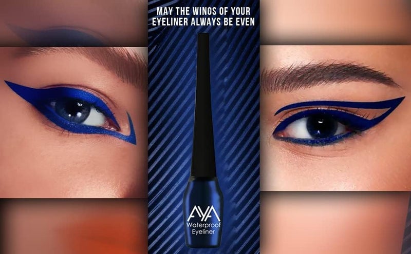 AYA Waterproof Long Lasting Smudge Transfer Proof Liquid Eye Makeup Eyeliner Set of 2 Green and Blue - Image 4