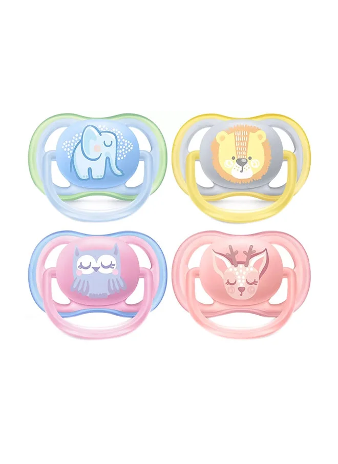 PHILIPS AVENT 2 Piece Avent Ultra Air Free - Flow Pacifier/Soother, 0 To 6 Months, Mixed, Deco, Scf085/05