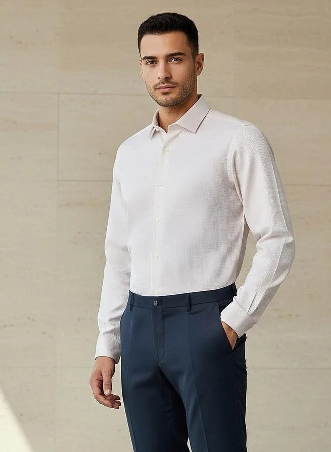 Splash FAV Men Regular Fit Collared Textured Long Sleeve Shirt