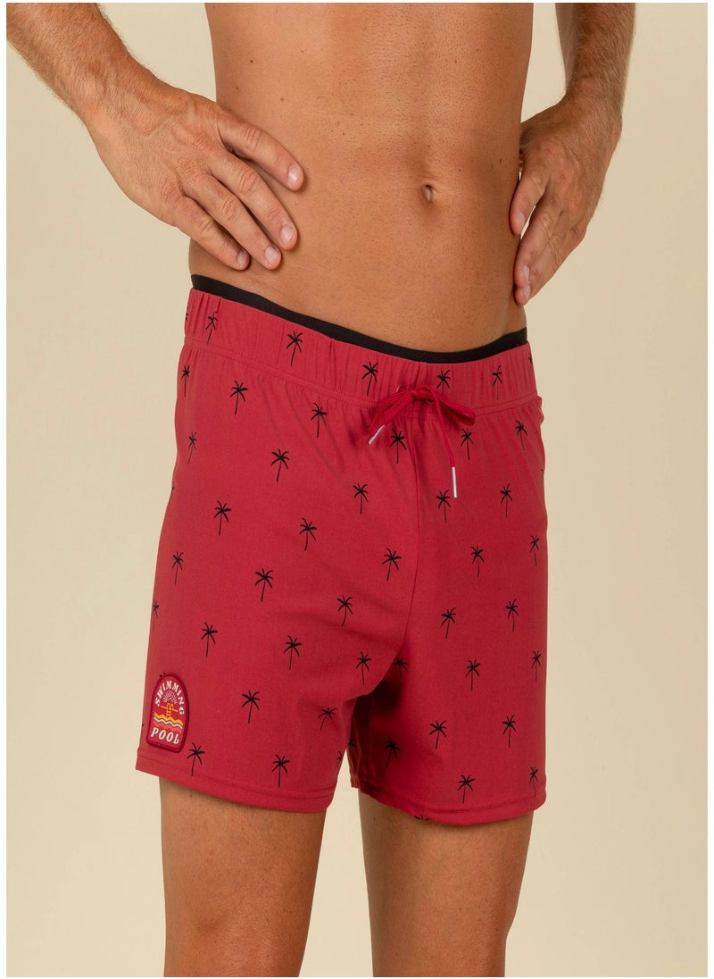 NABAIJI NABAIJI by DECATHLON, Men’s swimming shorts - Swimshort 100 Short - Cali Red Black  - Image 1