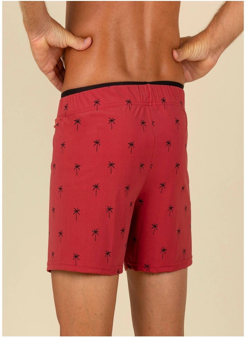 NABAIJI NABAIJI by DECATHLON, Men’s swimming shorts - Swimshort 100 Short - Cali Red Black  - Image 2