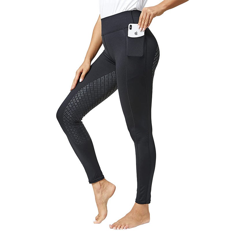 Full Seater Casual Riding Pants Equestrian Sportswear Elastic High Waist Tight Slimming Riding Pants Epoxy Anti-Slip - Image 4