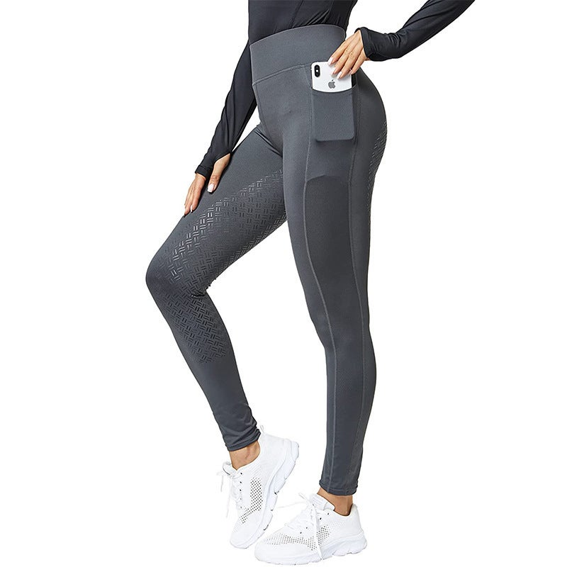 Full Seater Casual Riding Pants Equestrian Sportswear Elastic High Waist Tight Slimming Riding Pants Epoxy Anti-Slip - Image 2