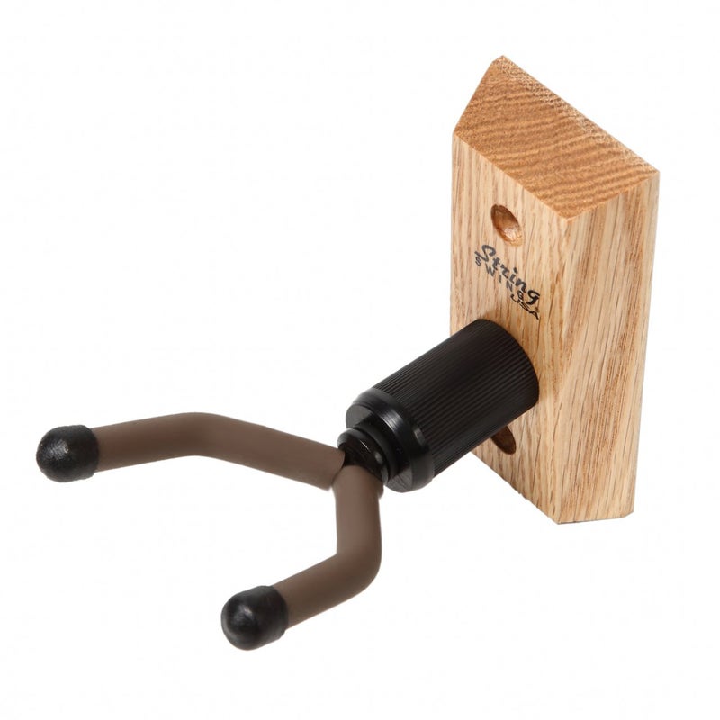 String Swing Ukulele Wall Mount Stand for Mandolin Uke Concert Pineapple Soprano Tenor and Baritone Compatible Case Alternative Kit for Home or Studio – Oak Hardwood - Image 3