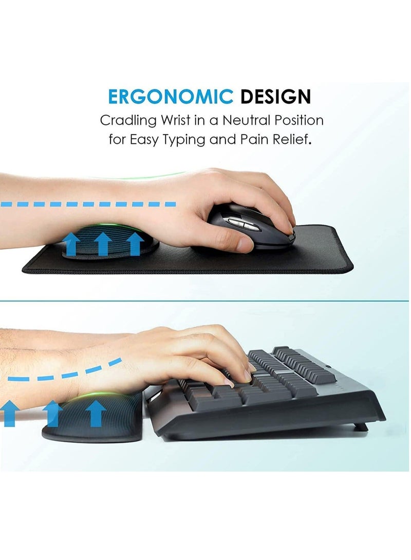 DUNISO Keyboard Mouse Wrist Rest Pad, Memory Foam Wrist Pad for Keyboard, Wrist Support Suitable For Office, Computer, Laptop, Mac, Comfortable, Lightweight For Easy Typing Pain Relief Black - Image 4