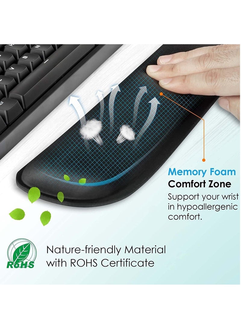 DUNISO Keyboard Mouse Wrist Rest Pad, Memory Foam Wrist Pad for Keyboard, Wrist Support Suitable For Office, Computer, Laptop, Mac, Comfortable, Lightweight For Easy Typing Pain Relief Black - Image 5