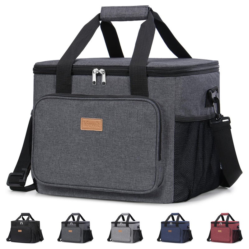 Lifewit Large Lunch Bag Insulated Lunch Box Soft Cooler Cooling Tote for Adult Men Women Dark Gray 40Can 24L - Image 2