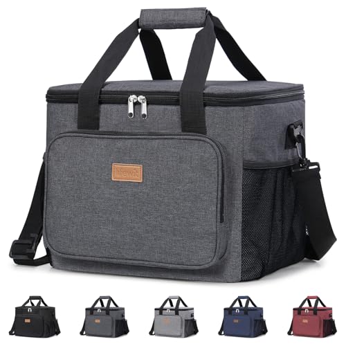 Lifewit Large Lunch Bag Insulated Lunch Box Soft Cooler Cooling Tote for Adult Men Women Dark Gray 40Can 24L - Image 1
