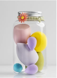 Banti Beauty Blender Sponge Set, 7 Pieces in Various Sizes for Applying Loose Powder, Cosmetics, Foundation, and Both Dry and Wet Makeup, in Assorted Colors.  - Image 1