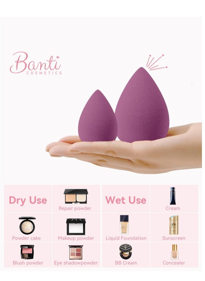 Banti - Beauty Blender Sponge Set, 7 Pieces in Various Sizes for Applying Loose Powder, Cosmetics, Foundation, and Both Dry and Wet Makeup, in Assorted Colors. - Image 1