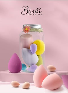 Banti Beauty Blender Sponge Set, 7 Pieces in Various Sizes for Applying Loose Powder, Cosmetics, Foundation, and Both Dry and Wet Makeup, in Assorted Colors.  - Image 2