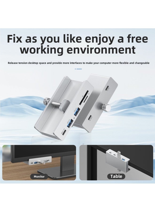 USB3.0 Desktop Multi-port Hub Fixed Clip Splitter TypeC Docking Station Card Reader With Power Supply-Number Of Interfaces:4a (usb2.0)-black Without Cable