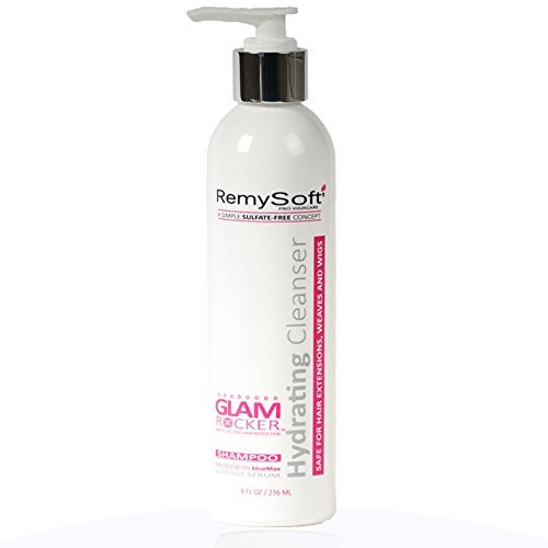 RemySoft Glam Rocker Hydrating Cleanser Moisturizing SALON FORMULA SHAMPOO for Hair Extensions Weaves and Wigs Gentle SULFATEFREE Lather