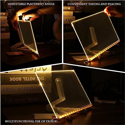 Parssufy 3D Acrylic Dry Erase Board with Light up Dry Erase Board with Stand as a Glow Memo LED Letter Message Board with 13 Pens (20X30 CM) - Image 4