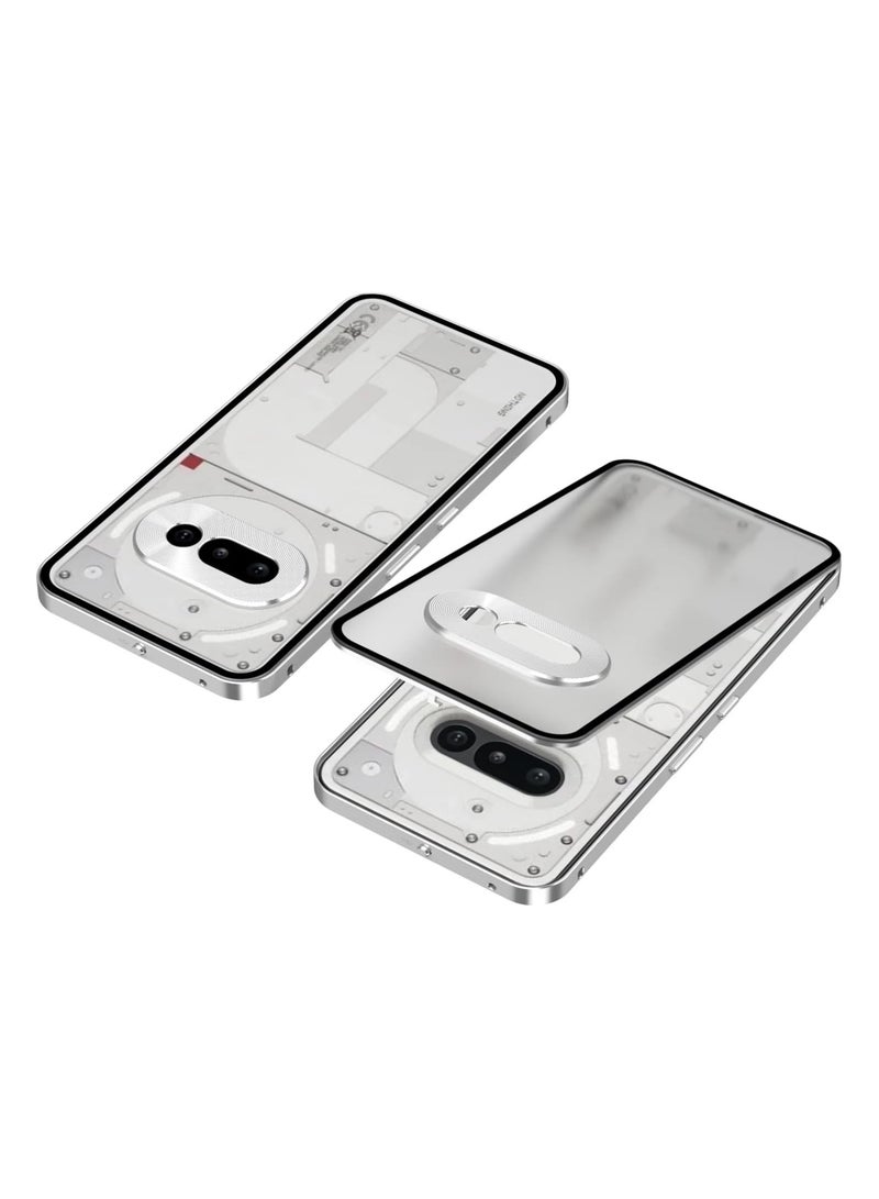 general Metal Frame Case Compatible with Nothing Phone 3A (2025), Elasticized Buckle Frosted Back and PC Back Metal Frame, Shock and Drop Protective Case for Nothing Phone 3A