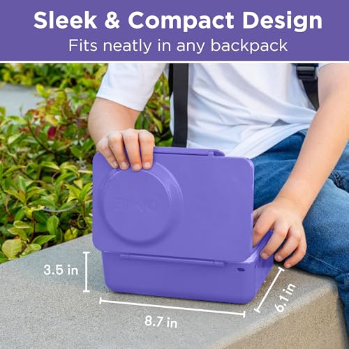 Omie OmieBox UP bento Box for Kids | Insulated Lunch Box | Leak Proof Vacuum Insulated Thermal Food jar | Cooler ice Pack | 2 Compartments (Galaxy Purple) - Image 5