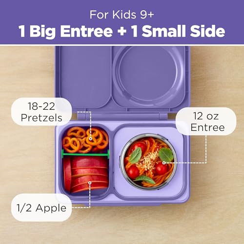 Omie OmieBox UP bento Box for Kids | Insulated Lunch Box | Leak Proof Vacuum Insulated Thermal Food jar | Cooler ice Pack | 2 Compartments (Galaxy Purple) - Image 4
