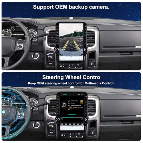 Fuosuc 4G 14.5inch Radio for Dodge RAM 1500/2500/3500 2013-2018 Upgrade,8-Core Qualcomm CPU QLED Touch Screen Stereo,CarPlay & Android Auto (Manual AC only!) - Image 5