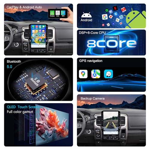 Fuosuc 4G 14.5inch Radio for Dodge RAM 1500/2500/3500 2013-2018 Upgrade,8-Core Qualcomm CPU QLED Touch Screen Stereo,CarPlay & Android Auto (Manual AC only!) - Image 4
