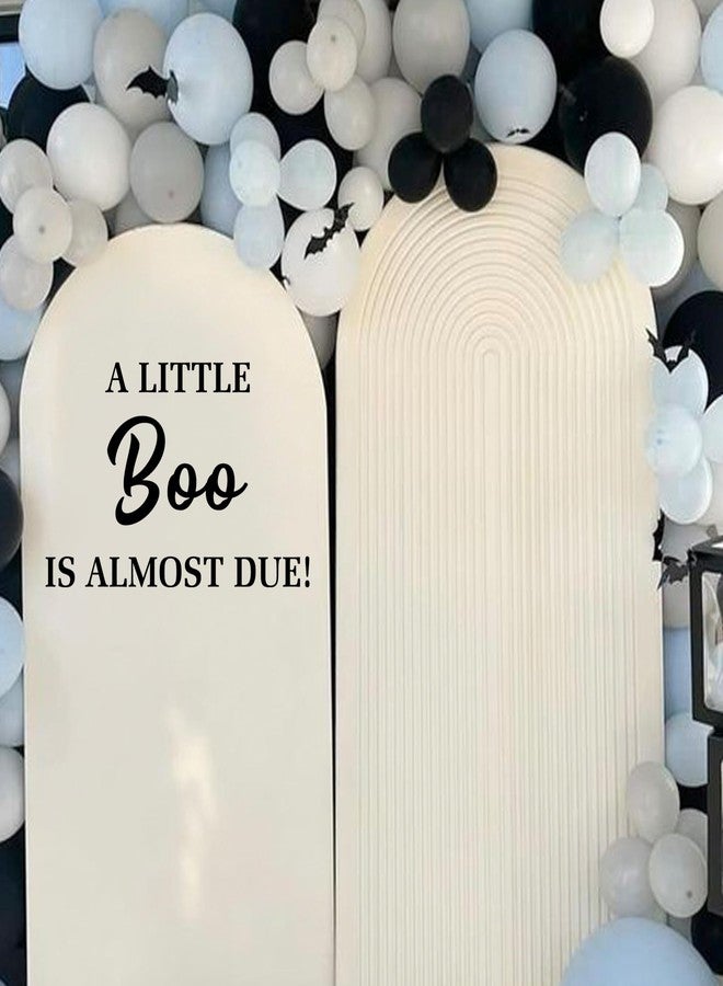 MUWEOL ملصق MUWEOL A Little Boo is Almost Due - ملصق قوس بالونات لحفل استقبال مولود مخيف في الهالوين، ديكور حفل صيف سعيد، لافتة إعلان الحمل - Image 3