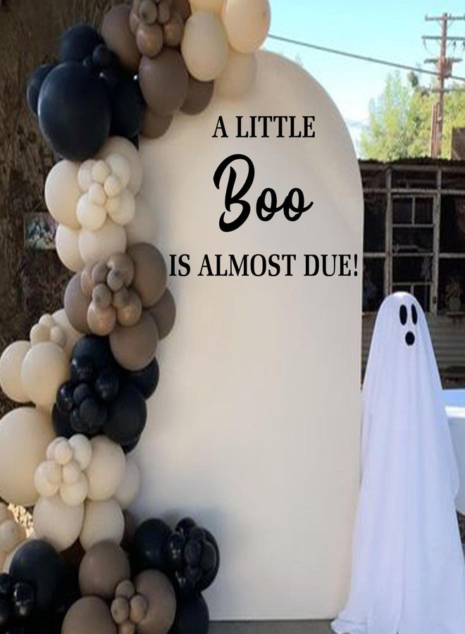 MUWEOL ملصق MUWEOL A Little Boo is Almost Due - ملصق قوس بالونات لحفل استقبال مولود مخيف في الهالوين، ديكور حفل صيف سعيد، لافتة إعلان الحمل - Image 1