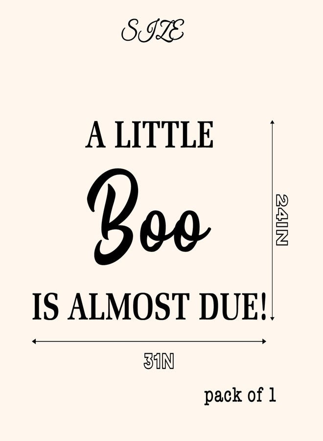 MUWEOL ملصق MUWEOL A Little Boo is Almost Due - ملصق قوس بالونات لحفل استقبال مولود مخيف في الهالوين، ديكور حفل صيف سعيد، لافتة إعلان الحمل - Image 2